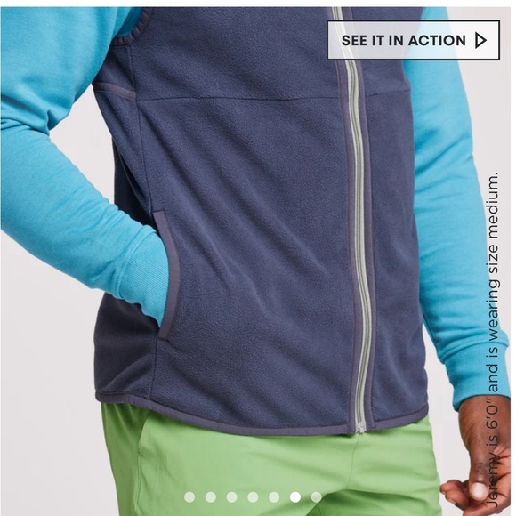 Cotopaxi Men's XL Amado Fleece Vest Graphite Blue NWT Cozy Soft - Picture 4 of 13